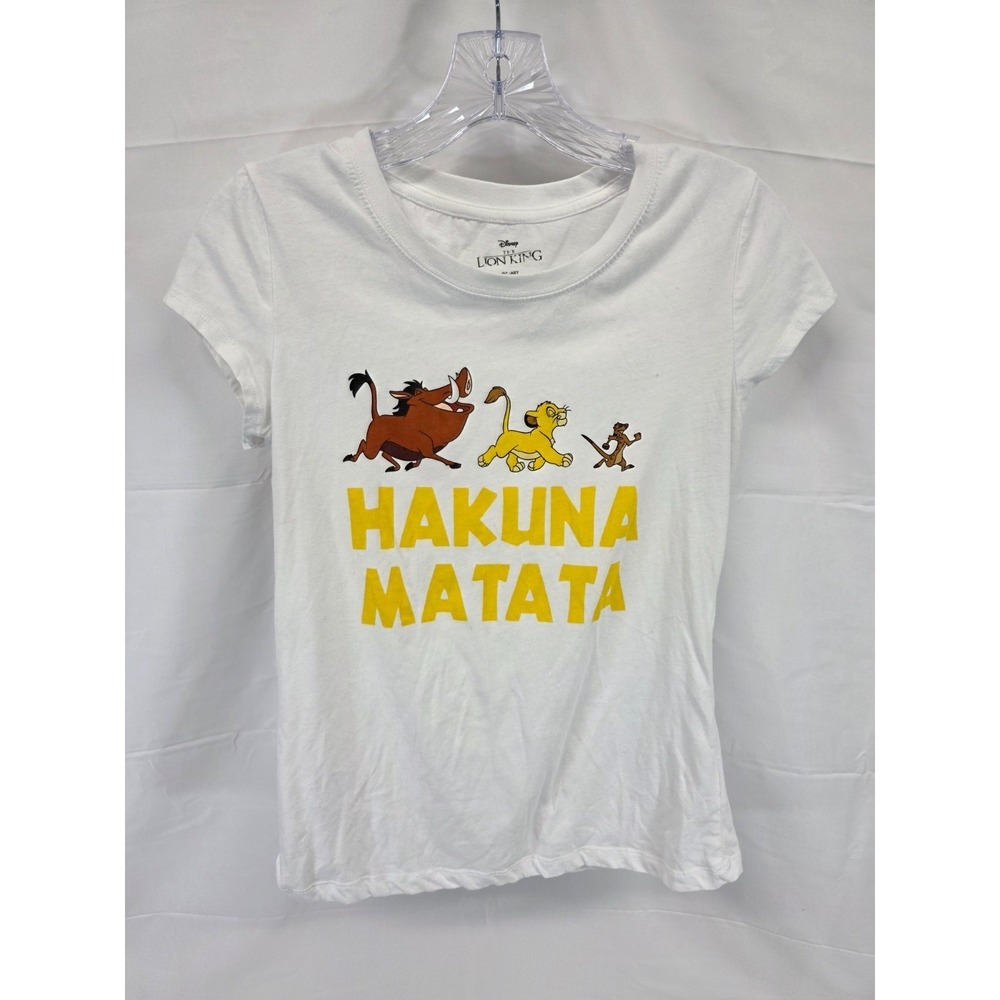 Disney The Lion King Hakuna Matata White Graphic T-Shirt Simba Pumbaa Timon L